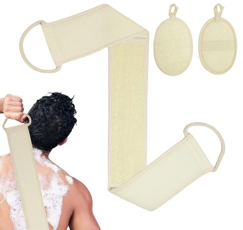 Natürlicher Luffaschwamm | Luffa-Badeschrubber | extra sanft, organisch, waschbar, strukturiert, rutschfest, für Rückenpeeling, Dusche, Gesichtspflege, Spa