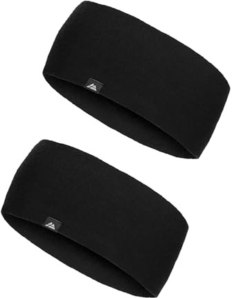 DANISH ENDURANCE Merino Stirnband, 1er & 2er Pack, Schwarz, L/XL