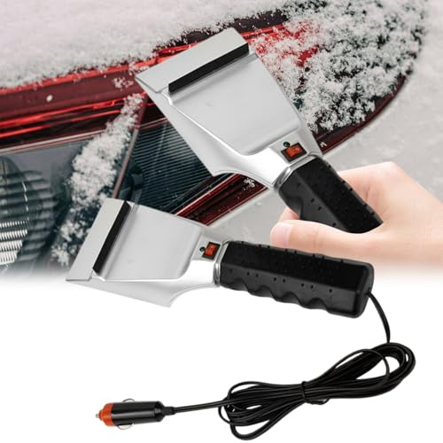 Helweet Raschietto per Ghiaccio, Pala da Neve Riscaldata, Raschietto per Neve, Pala da Neve Elettrica Riscaldata per Auto, Raschiaghiaccio Invernale Accessori per Auto, Camion, Finestra,