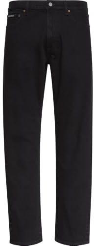 Calvin Klein Slim Straight Fit 5 tasche Jeans LV04RD902G, Jaguar Black, 31 W/32 L