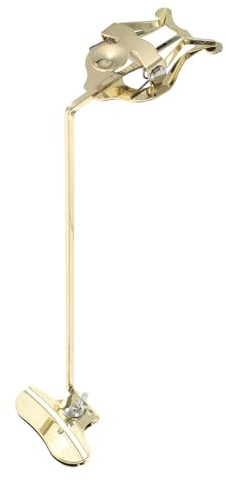 MAGICLULU Porte-Partitions à Pince pour Saxophone Soprano Lyre Portable en Métal Doré Support Réglable pour Partitions D’Orchestre Accessoire Léger pour Fanfare et Répétitions en