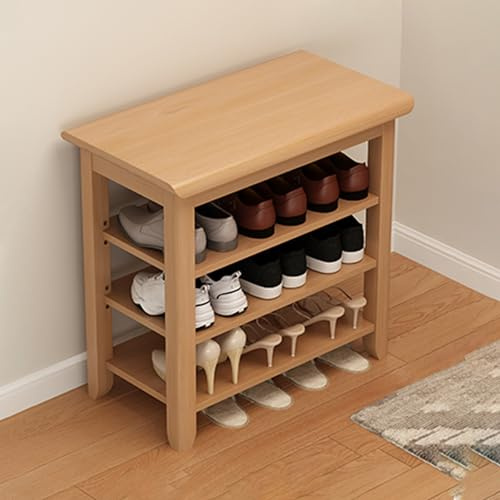 LUUYYI Weatherproof Outdoor Garden Bench & 2/3 Tier Shoe Storage Rack | Metal Potting Seat for Apartment Balconies | Adjustable Entryway Shoe nizer | Stylish Patio Fur(Natural-47x12x21)