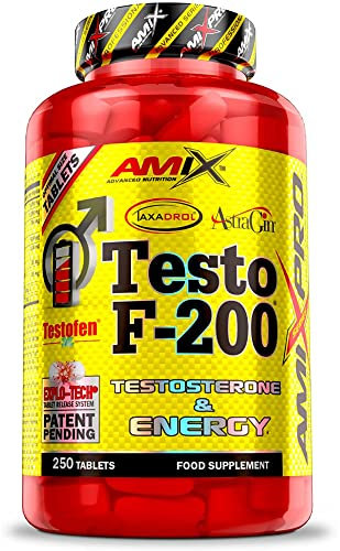AMIX Testo F-200-250 Tabletas - Suplemento Alimenticio - Aumenta el Nivel de Testosterona - Aporta Fuerza Energía y Resistencia - Refuerza el Sistema Inmunológico