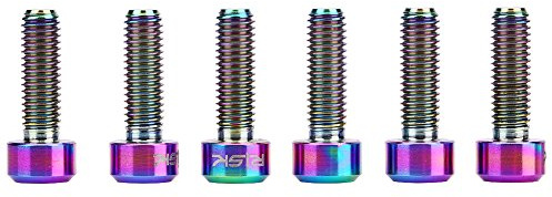 Potence Vtt,Vis Potence Vtt Titane Bleu,Vis Porte Bidon Velo Titane,Vis De Fixation Pedale Velo,Vis Titane,Boulon M5 Titane,3 Couleurs 6 Pcs/Ensemble M5 * 16Mm Alliage V¨¦Lo