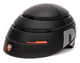 Ducati Urban Folding Helmet, Unisex Adult, Black with Red Details, Medium