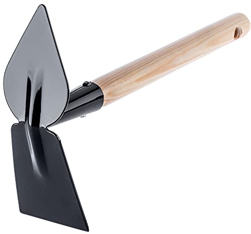KADAX Azada metálica pequeña, azada de jardín con Mango Corto, azada Doble, garrapata, azada combinada Robusta para desherbar (rectángulo, corazón)
