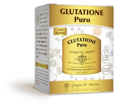 Dr Giorgini GLUTATIONE PURO polvere - 100 g (integratore di glutatione, alto dosaggio, per un mese di utilizzo)