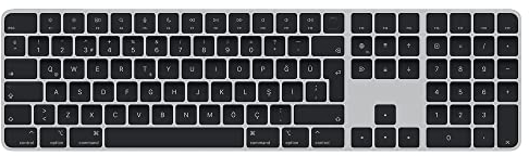 Apple Magic Keyboard mit Touch ID und Ziffernblock: Bluetooth, wiederaufladbar. Kompatibel mit Mac Computern mit Apple Chip; Türkisch-Q, Schwarze Tasten