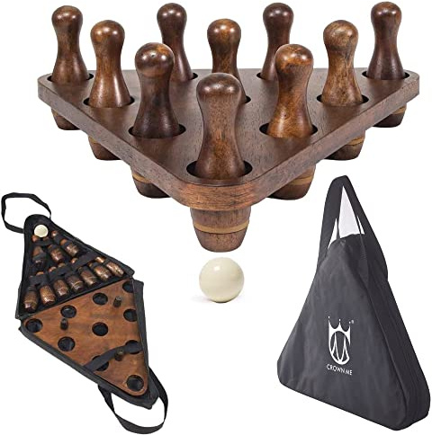 Shuffleboard Bowling Pin Set with Carry Bag
