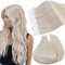 Ugeat Tape Extensions Echthaar 55 cm Platinblond Natürliche Echthaar Tape Extensions Blond für Mädchen Echthaar Extensions Tape für Selfies 50g 20 Stück #60A
