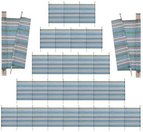 Wadan 8 Pole Green Windbreak | Extra Tall 5ft x 15ft | Colorful Wind Break for Camping, Caravan, Festival and Beach | Windbreaker Sun Shelter Garden Screen