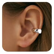 ALEXCRAFT Pendientes Ear Cuff Chunky Plata para Mujer, Pendientes Gruesos Oreja Sin Agujero Pequeño para Cartílago, Pendientes de Clip Anchos Acero Inoxidable Set, Hipoalergénicos