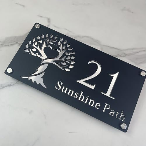 Placa acrílica personalizada con número de casa de la vida, impermeable, 3D, para pared al aire libre, cortada con láser, moderna placa de número de puerta, decoración personalizada para el hogar