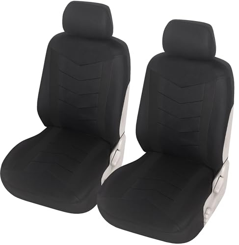 Upgrade4cars Coprisedili Auto Anteriore Universali Nero | Set Copri-Sedile Universale per Guidatore e Passeggero