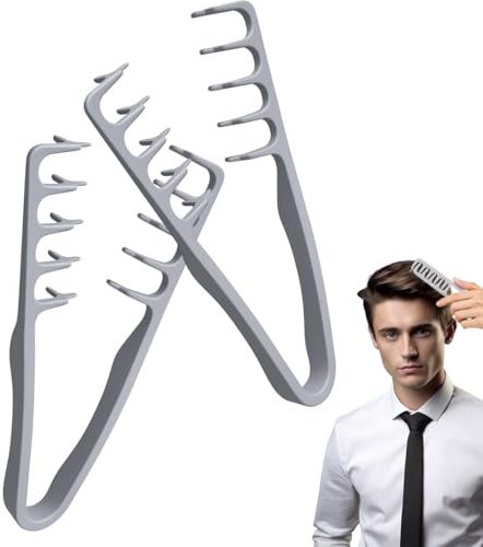 VRYNDH 2 pezzi Pettine per capelli ricci e mossi, pettini a denti larghi per districare i capelli, strumento per la cura dei capelli per uso quotidiano e salone di bellezza per donne.