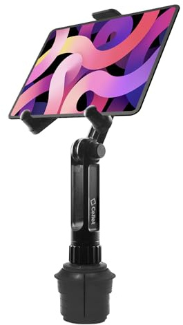Cellet Cup Holder Tablet Mount, Car Cradle Holder Compatible for All iPad, Pro, Air, Mini Samsung Galaxy Tablet, Amazon Fire Microsoft Surface