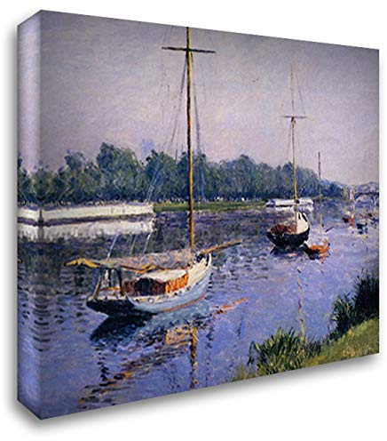 The Basin at Argenteuil 22x20 Gallery Wrapped Stretched Canvas Art by Gustave Caillebotte