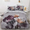 Luowei Bettwäsche 135x200cm Grau Blumen Floral Aesthetic Bettwäsche-Set für Einzelbett Weiche Microfaser Vintage Blumenmuster Bettbezug und 1 Kissenbezug 80 x 80 cm