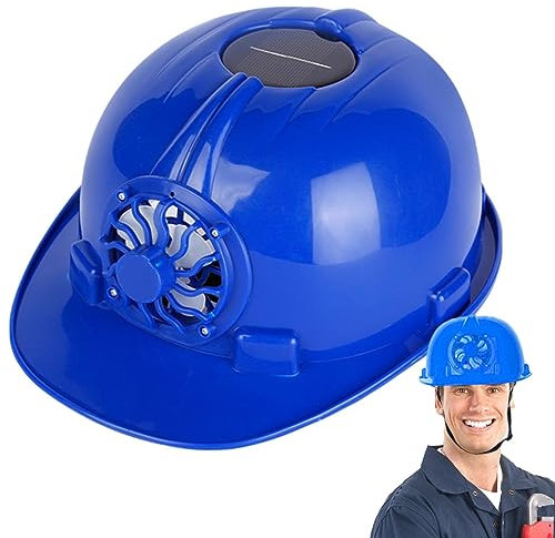 Rosixehird Elmetto da Costruzione Unisex, caschi di Sicurezza con Ventola Solare, caschi da Lavoro per Raffreddamento della Protezione Solare Cappucci rigidi per lavori di Costruzione
