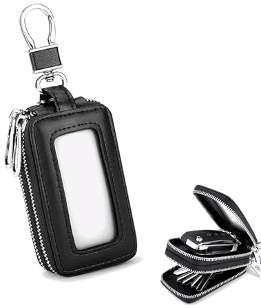 Chiave Car Key Case Astuccio Portachiavi Vera Pelle Auto con Cerniera Chiave Portafoglio Custodia Portachiavi in Vera Pelle Portachiavi Auto Portachiavi Per Uomo e Donna,Vera Pelle Con Cerniera