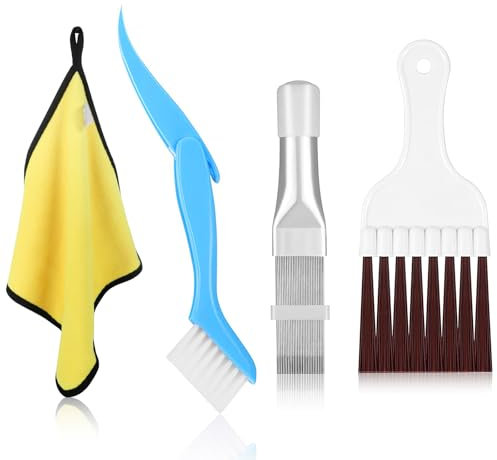 PRZRAO 3 Peine Radiadores con 1 Paño, Peine Aire Acondicionado, Peine Limpieza de Secadora, Cepillo Limpieza de Aletas de Aire condicionado, Aire Refrigerador Aleta Cepillo Limpiador