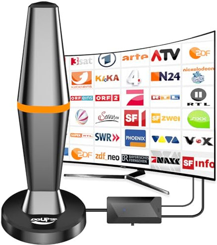 DVBT2 Antenne, DVB-T/DVB-T2-Antenne, Stärkere Stabantenne für digitales Fernsehen/Digital TV/DAB Radio/DVB-T2 Tuner Stick, Maximale Signalqualität - Mit Magnetfuß 3m Kabel