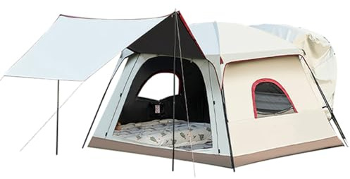 ZEEGII Awning For Dacia Duster, Outdoor Waterproof Camping Tent With Sewn-In Groundsheet, Snug Dome Tent With Porch, Rear Fitting Man Family Tent For Vans, Suv