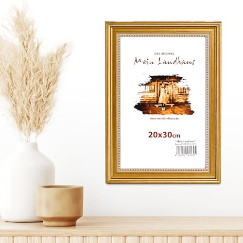 Min lantliga bildram Wien – barock fotoram i silver och guld – äkta glas eller akrylglas – vintagestil i många storlekar (guld, 30 x 40 cm)
