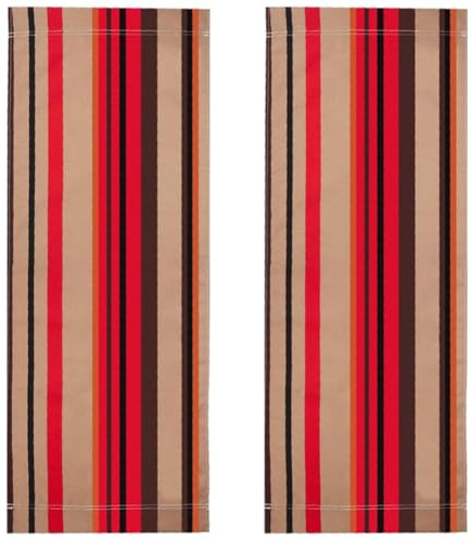 GORGECRAFT 2 Stück Ersatz Segeltuch Für Strandstühle 114 x 43cm Ersatzstoff Für Outdoor Stühle Rote Und Gelbe Streifen Liegestoff Für Terrassenklappstühle Zum Sonnenbaden Garten Entspannung Im Innenho