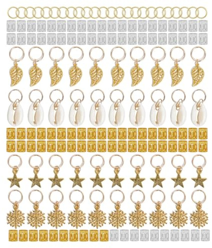 SAFIGLE 164 Piezas Anillos para Dreadlocks Adornos de Metal para Cabello y para Tocados de Pelo