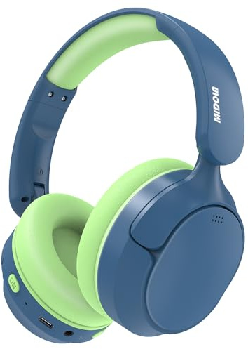 Kids Bluetooth Headphones Active Noise Cancelling,68H Play Time,Lightweight Wireless Foldable Over-Ear Headphone for Kid Toddler,Volume Limited 85/94dB,Headsets with Built-in Mic Blue