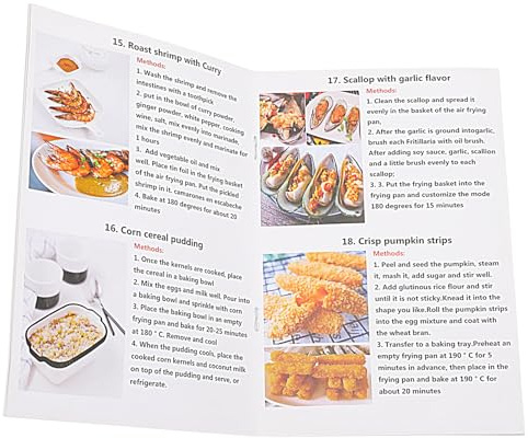 JECOMPRIS Accessori per Friggitrice ad Aria Libro di Cucina Ricette per Friggitrice ad Aria Ricetta per Dessert Materiali Cartacei Design Semplice Informazioni Nutrizionali Semplici Base