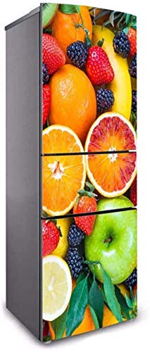 GLFQ Gourmet Fruit HD DIY Fridge Sticker Wrap Cover Full Door Vinyl Freezer Refrigerator Waterproof Self Adhesive Wallpaper Kitchen Furniture Cupboard Renovation (60x180cm/23.6x70.8)