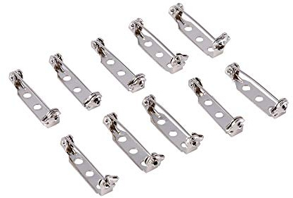 Dioche 50Pcs Bar Pins, Brooch Pins Craft Small, 25mm Safety Catch Rolling DIY Craft