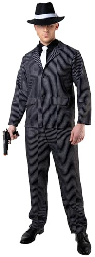Wicked Costumes Adult Mens 1920s Gangster Fancy Dress Costume – Mafia Suit Outfit Parties, Stag Nights & Events - Medium