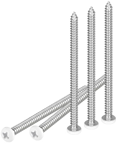 DTGN #8x3 White Screws 10Pack - 304 Stainless Steel Pan Head Phillips Sheet Metal Screw Self-tapping Screw Wood Screws