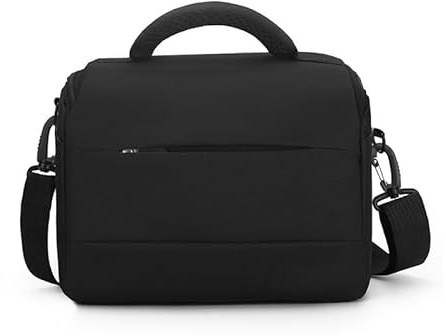 FUNSEED Kameratasche für Damen und Herren, tragbares Oxford-Gewebe, kompakte Umhängetasche, verschleißfest, für DSLR/SLR/spiegellose Kameras (Schwarz, klein)