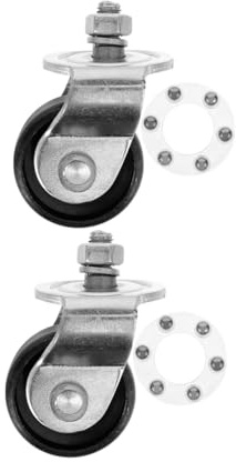 Anneome 2 piezas ruedas de gato hidráulico 2 toneladas ruedas de repuesto de metal accesorios de garaje rueda giratoria resistente para gato de suelo fácil de instalar
