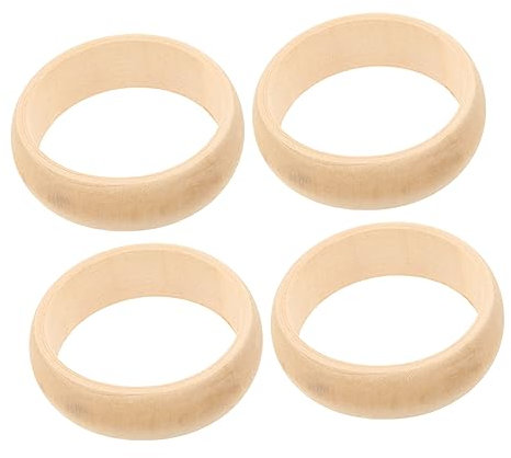 EXCEART 4stücke Handgefertigte Holzringe Zum Basteln Unfertige Holzringe Für Schmuckherstellung Natürliche Als Diy Zubehör Holzarmreifen Zum Selbermachen