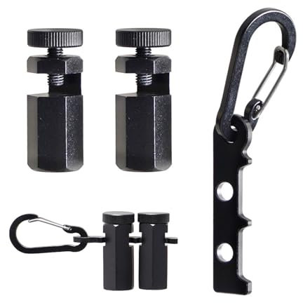 SPORWAY Instrucciones de escalera: tubo plano hexagonal de aleación de aluminio con tornillo moleteado, topes cuadrados antideslizantes para marco, instrucciones de escalera para ángulo de marco de