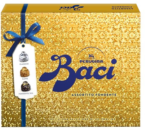 BACI PERUGINA Cioccolatini Assortiti ripieni al Gianduia, Scatola Regalo Fondente 250g
