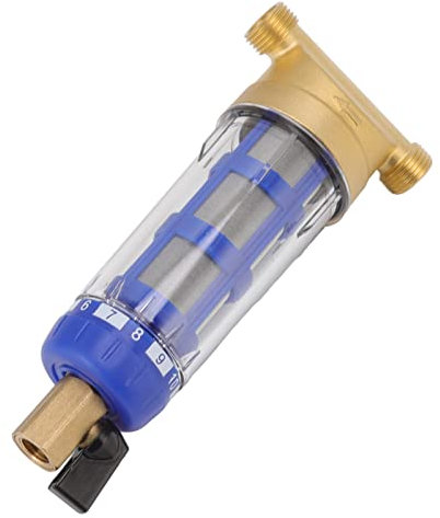 Filtre à Eau de Lavage à Contre-courant, Filtre à Eau de Sédimentation pour Toute la Maison, Filtre à Sédiments en Cuivre G1/2 Pouces pour Laveuse, Durée de Vie de 30 Ans, Taux