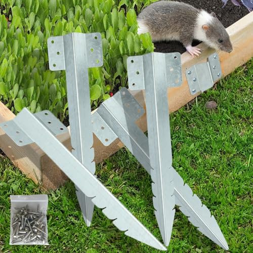 Xyxu Lot de 10 supports de traverses de chemin de fer en métal pour bordure de jardin, fixations robustes en acier galvanisé pour lits surélevés en bois, allée, bordure de chemin