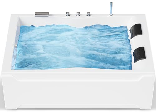 AQUADE Whirlpоol Badewanne 180x120 cm Acryl Badewanne Modell: Hamburg Badеwanne Komplettset Wellness Badеwanne 2 Personen - Wählen Sie Ihre perfekte Wanne/Whirlpоol: Basic, Classic, Air-Relax, Lux