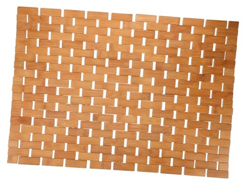 FUNOMOCYA Alfombra de Baño Antideslizante de Bambú Natural, Tapete para Ducha y Pies, Resistente y Estable, Adecuado para Habitaciones Infantiles y Guarderías