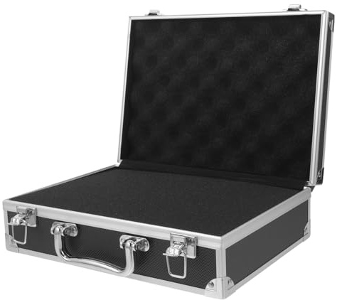 Uonlytech Valigetta in Alluminio Piccola per Attrezzi con Interno Imbottito, Cassetta Portautensili Multifunzionale e Portatile, Organizer Rigido per Conservare Documenti e Strumenti