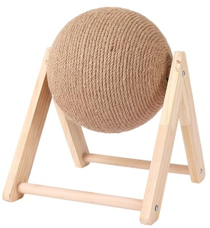 Zerodis Pallonatura Graffiante Gatto, Giocattolo Interattivo per Animali Domestici Sisal Sfera Graffiante con un Supporto Stabile Multiuso Anti -Gatto Protettore di Mobili Graffiati per