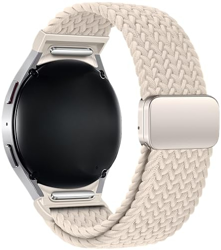Flätad nylon sportband Compatible with Samsung Galaxy Watch FE 7 6 5 4 Band 40mm 44mm/6 Classic 47mm 43mm/4 Classic 42mm 46mm/5 Pro 45mm Band, one-click magnetisk spänne utan mellanrum unisex