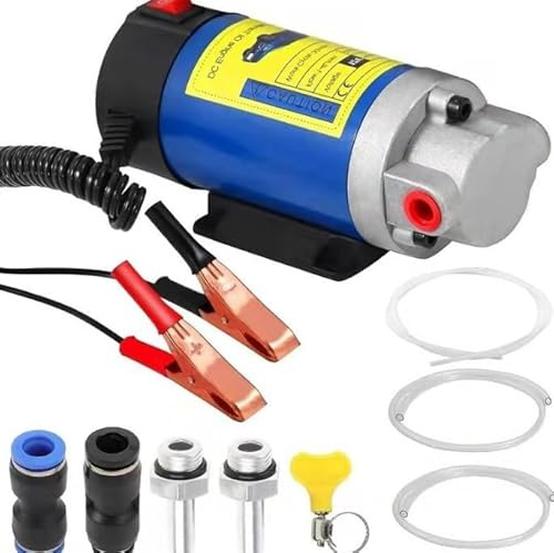 12 V 100 W oljesugpump, motoroljeöverföringspump, motoroljeutdragarpump, oljebytespump lämplig, bränslepump, bärbar elektrisk självansugande diesel för bil motorcykel båt lastbil
