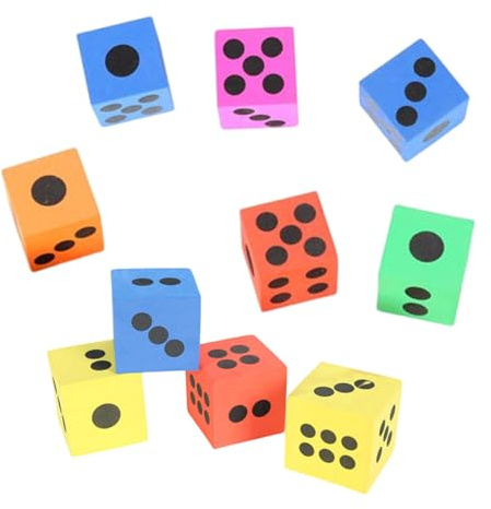 10 dadi in schiuma con bordi quadrati, spugna morbida per interni ed esterni, per giochi di famiglia, giochi scolastici, giocattoli educativi in schiuma, matematica